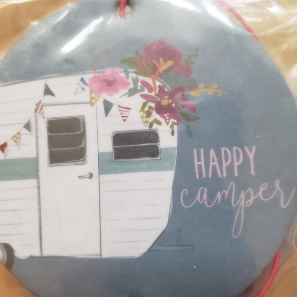 Karma Air Fresheners - "Happy Camper" Camper Print - Leather Scent, 2 Pack, NIP - Picture 2 of 5